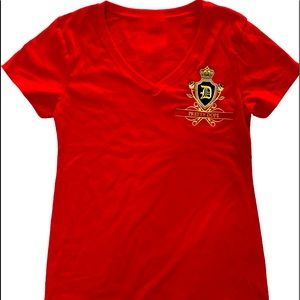 "PRETTY DOPE" LADIES V-NECK EMBROIDERED T-SHIRTS